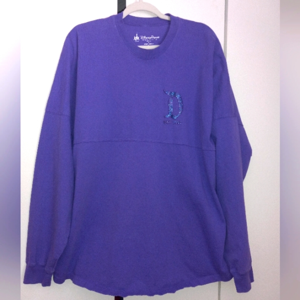 Disneyland Spirit Jersey Shirt Glitter Sparkle Puff Purple Potion Top LARGE